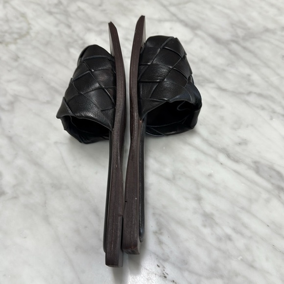 Sam Edelman Black Leather Woven SLip On Flats Size 37 - Picture 6 of 8